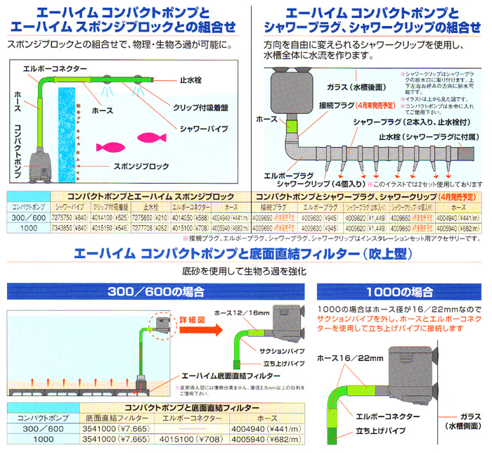 エーハイムコンパクトポンプとの組合せ