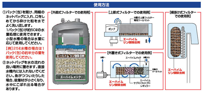 リン酸除去剤 使用方法