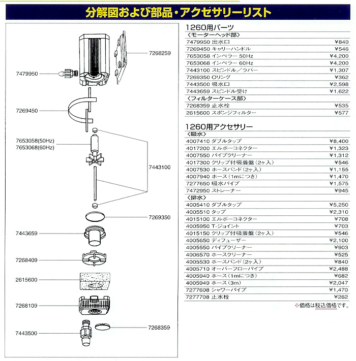 エーハイム1260用パーツ