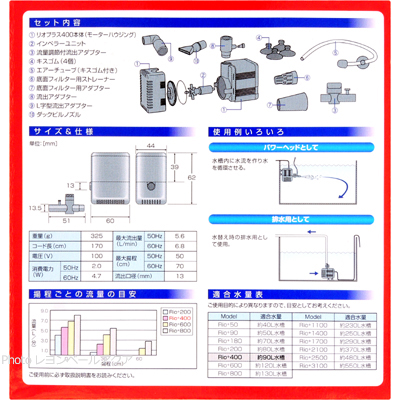 リオプラスRio+400 パワーヘッド 仕様