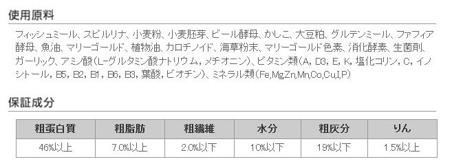 咲ひかり金魚　艶姿 原料他