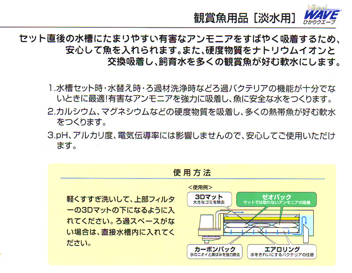 即効性アンモニア吸着ろ過材 ゼオパック