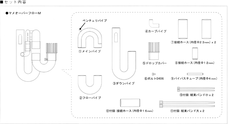 マメオーバフローM パーツ 交換部品