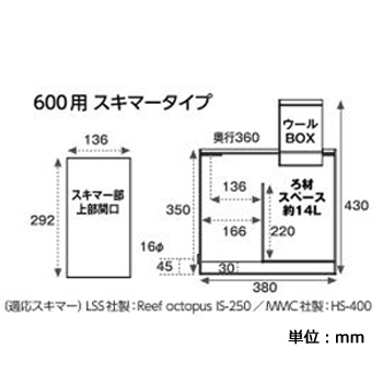 外部フィルターユニット600用スキマータイプ 