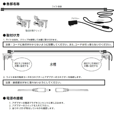 エムエムシー企画のマジックアロワナLEDの取説一部