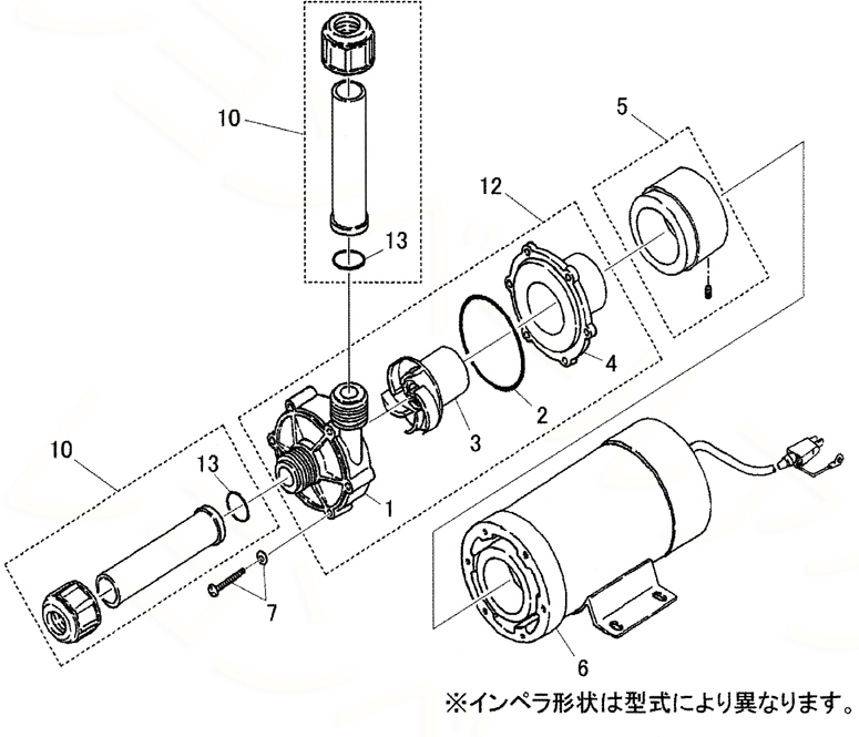 イワキポンプ レイシーRMDパーツ部品図