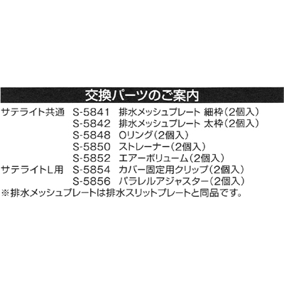 サテライトL交換パーツのご案内