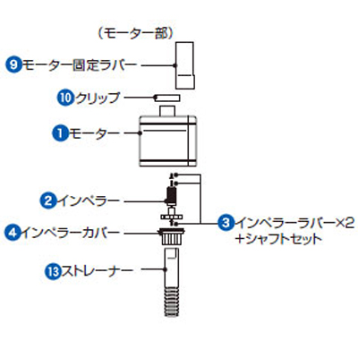 オートワンタッチフィルター 分解図