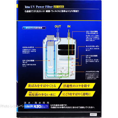 テトラ UVパワーフィルターUV-13AXのオリジナルろ材の効果