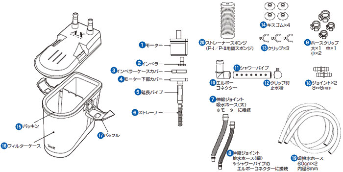 オートパワーフィルターAX-45Plus専用パーツ